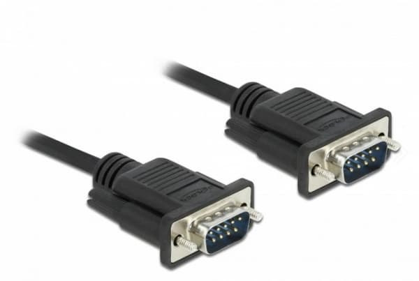Delock - Seriell kabel - DB-9 (hann) til DB-9 (hann) - 10 m - tommelskruer - svart