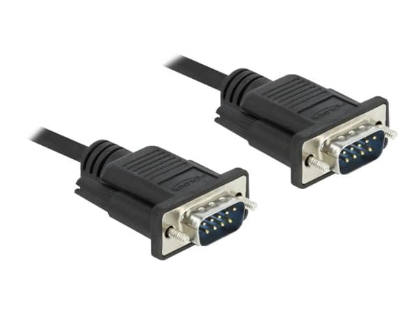 Delock - Seriell kabel - DB-9 (hann) til DB-9 (hann) - 10 m - tommelskruer - svart