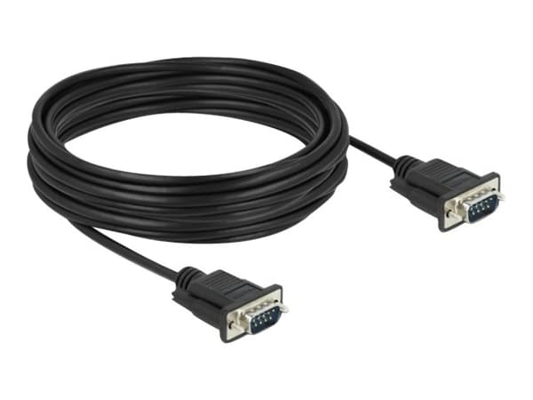 Delock - Seriell kabel - DB-9 (hann) til DB-9 (hann) - 10 m - tommelskruer - svart