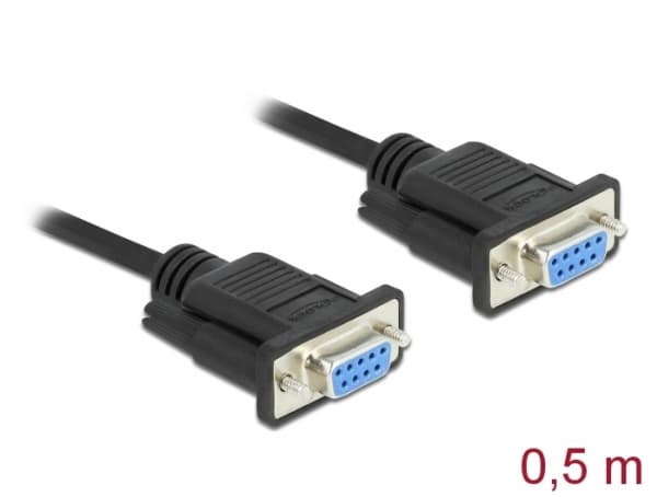 DeLOCK 86614, Musta, 0,5 m, RS-232, RS-232, Uros, Uros