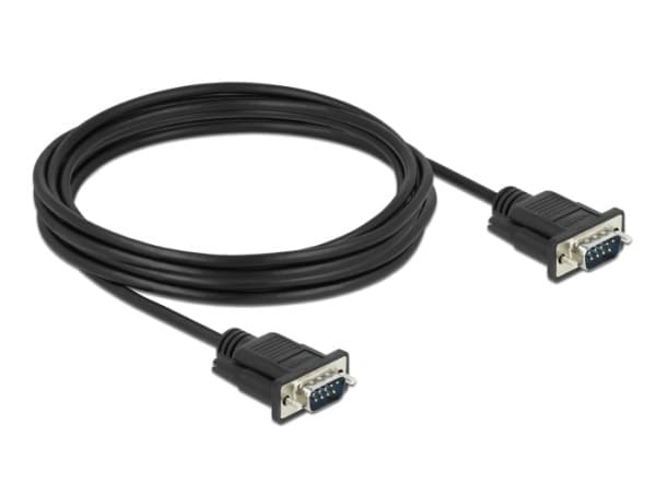 Delock - Seriell kabel - DB-9 (hane) till DB-9 (hane) - 4 m - tumskruvar - svart