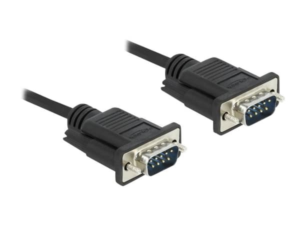 Delock - Seriell kabel - DB-9 (hane) till DB-9 (hane) - 4 m - tumskruvar - svart
