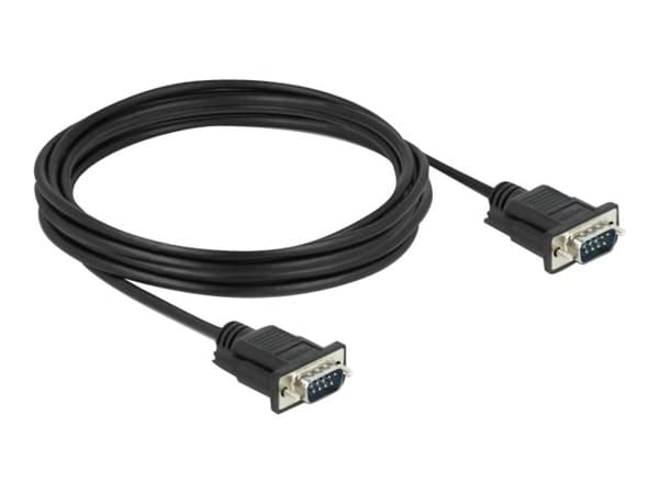 Delock - Seriell kabel - DB-9 (hane) till DB-9 (hane) - 4 m - tumskruvar - svart