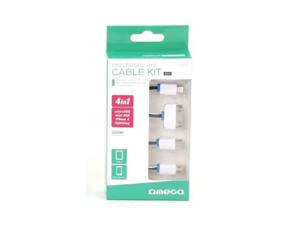 Omega cable USB - microUSB/miniUSB/Lightning/Apple 30-pin 4in1 (OUCK4WB)