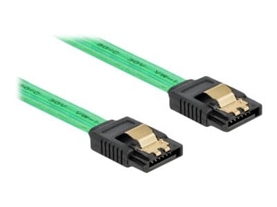 Delock SATA 6 Gb/s Cable UV glow effect - SATA-kabel - Serial ATA 150/300/600 - SATA till SATA - 30 cm - grön