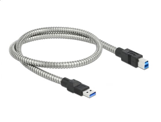 Delock - USB-kabel - USB Typ A (han) till USB Typ B (han) - USB 3.2 Gen 1 - 50 cm - silver