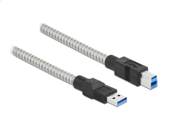 Delock - USB-kabel - USB Typ A (han) till USB Typ B (han) - USB 3.2 Gen 1 - 50 cm - silver