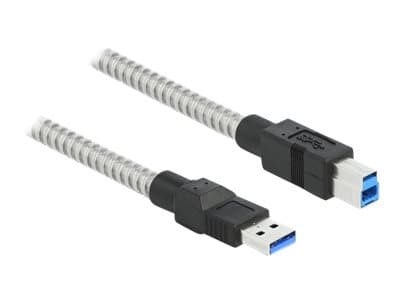 Delock - USB-kabel - USB Typ A (han) till USB Typ B (han) - USB 3.2 Gen 1 - 50 cm - silver