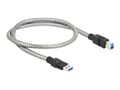 Miniatyrbild 1 av 5: Delock - USB-kabel - USB Typ A (han) till USB Typ B (han) - USB 3.2 Gen 1 - 50 cm - silver