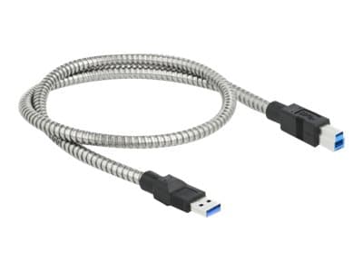 Delock - USB-kabel - USB Typ A (han) till USB Typ B (han) - USB 3.2 Gen 1 - 50 cm - silver