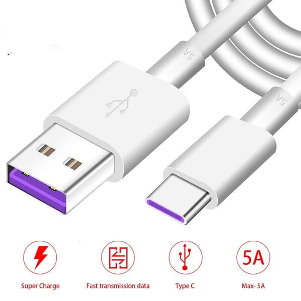 Huawei P30 Pro kompatibel kabel SuperCharge USB-C 22,5W 5A 2m Braided Huawei P30 Pro kompatibel kabel SuperCharge USB-C 22,5W 5A 2m Braided