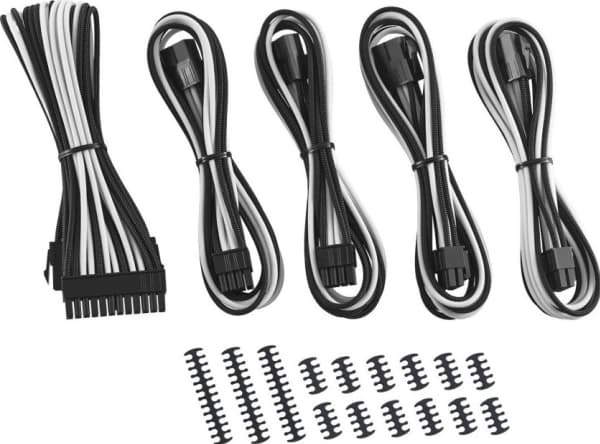 CableMod Classic ModMesh 8+6 Series Cable Extension Kit - Strømkabelsett - svart, hvit