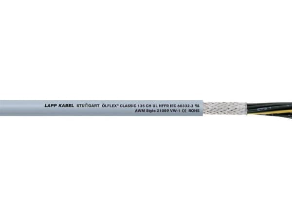 Lapp ÖLFLEX CLASSIC 135 CH, 100 m, Grå, 43 kg/km, 60 kg/km, 4000 V, 0,75 mm²