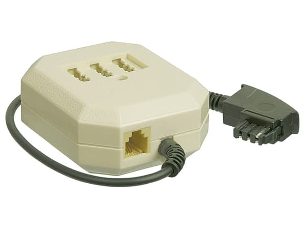 Goobay 50282, 0,2 m, TAE-F, TAE-F, 2 x TAE-N, RJ11, Beige, Sort, Hankjønn, Hunkjønn