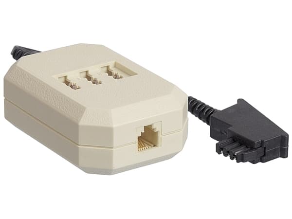 Goobay 50282, 0,2 m, TAE-F, TAE-F, 2 x TAE-N, RJ11, Beige, Sort, Hankjønn, Hunkjønn