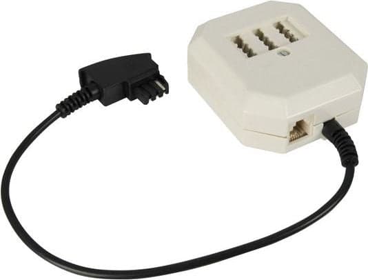 Goobay 50282, 0,2 m, TAE-F, TAE-F, 2 x TAE-N, RJ11, Beige, Sort, Hankjønn, Hunkjønn