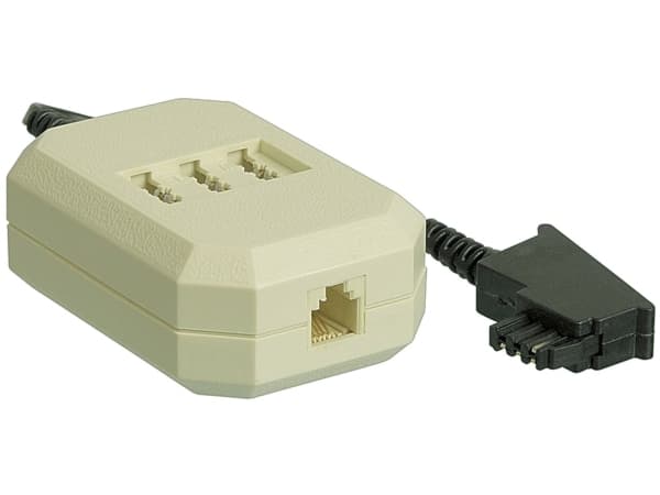 Goobay 50282, 0,2 m, TAE-F, TAE-F, 2 x TAE-N, RJ11, Beige, Sort, Hankjønn, Hunkjønn