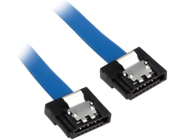 Akasa PROSLIM - SATA-kabel - Serial ATA 150/300/600 - SATA (hona) till SATA (hona) - 50 cm - sprintlåsning, rak kontakt - blå