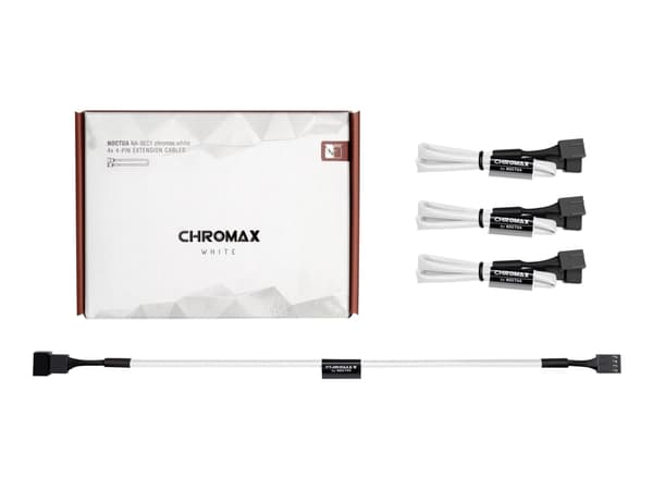 Noctua NA-SEC1 chromax.white - Förlängningsströmkabel till fläkt - 4-stifts PWM (hona) till 4-stifts PWM (hane) - 30 cm - vit