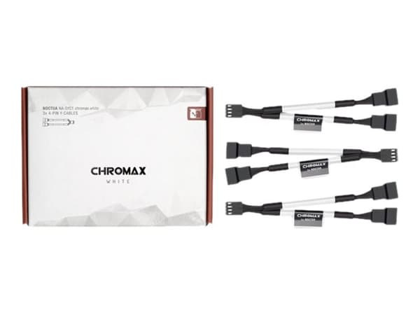 Noctua NA-SYC1 chromax.white - Viftestrømsplitter - 4-pins PWM (hunn) til 4-pins PWM (hann) - 11.5 cm - hvit