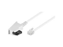 BASETech BT-1602104, 3 m, RJ-11, Hankoppling, Hankoppling, Kabel på hjul, Vit