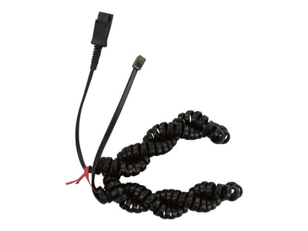Poly U10P - Kabel för hörlursförstärkare - Snabburkoppling hane till modulär kontakt för headsetförstärkare hane - rökigt grå - lindad - för Poly CX7
