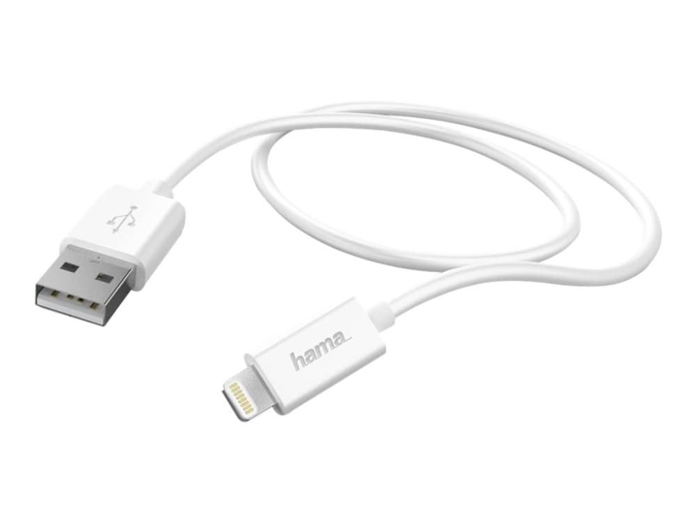 Hama Prime Line - Lightning-kabel - Lightning kontakt till USB kontakt - 1.5 m - vit - formpressad - för Apple iPad/iPhone/iPod (Lightning)
