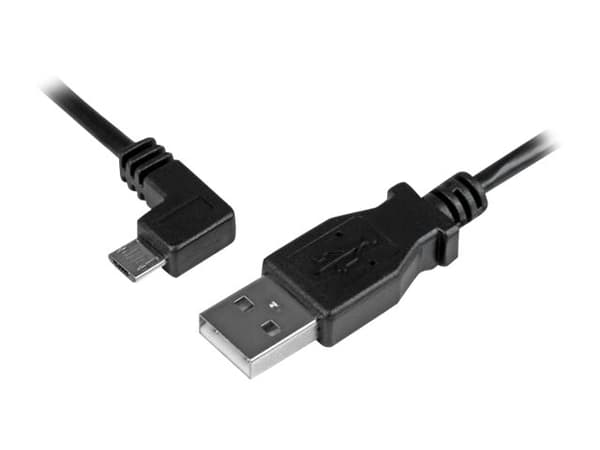 StarTech.com Left Angle Micro USB Cable - 1 ft / 0.5m - 90 degree - USB Cord - USB Charger Cable - USB to Micro USB Cable (USBAUB50CMLA) - USB-kabel