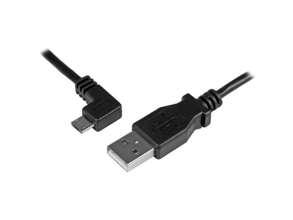 StarTech.com Left Angle Micro USB Cable - 1 ft / 0.5m - 90 degree - USB Cord - USB Charger Cable - USB to Micro USB Cable (USBAUB50CMLA) - USB-kabel