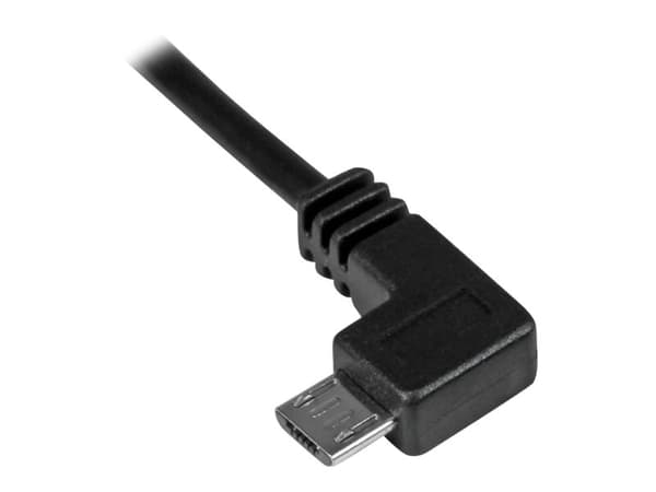 StarTech.com Left Angle Micro USB Cable - 1 ft / 0.5m - 90 degree - USB Cord - USB Charger Cable - USB to Micro USB Cable (USBAUB50CMLA) - USB-kabel