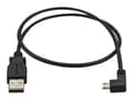 Miniatyrbild 1 av 5: StarTech.com Left Angle Micro USB Cable - 1 ft / 0.5m - 90 degree - USB Cord - USB Charger Cable - USB to Micro USB Cable (USBAUB50CMLA) - USB-kabel