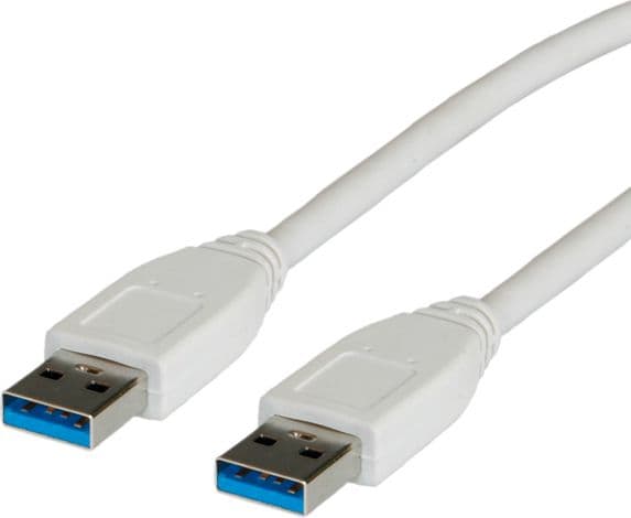Value 11.99.8976, 3 m, USB A, USB A, USB 3.2 Gen 1 (3.1 Gen 1), Hane/Hane, Vit