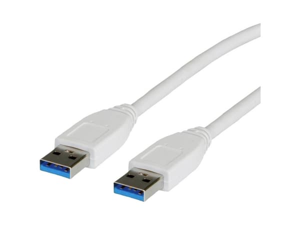 Value 11.99.8976, 3 m, USB A, USB A, USB 3.2 Gen 1 (3.1 Gen 1), Hane/Hane, Vit