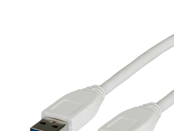Value 11.99.8976, 3 m, USB A, USB A, USB 3.2 Gen 1 (3.1 Gen 1), Hane/Hane, Vit