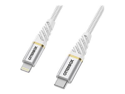 OtterBox Premium - Lightning-kaapeli - Lightning-uros - 24-nastainen USB-C-uros - 2 m - pilvinen taivas-valkoinen - valkoinen