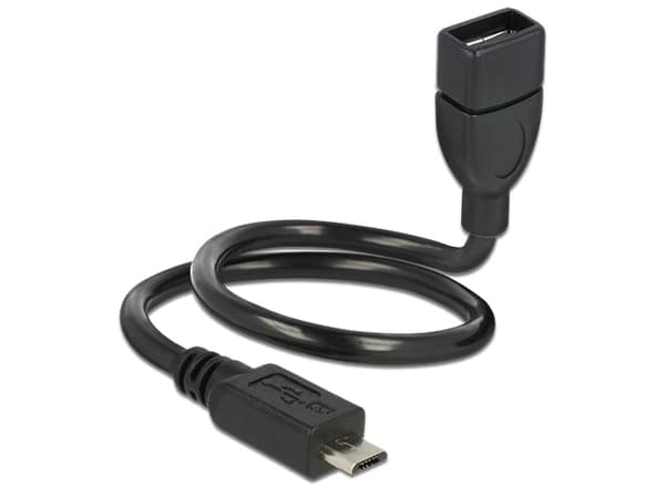 Delock OTG ShapeCable - USB forlængerkabel - USB (hun) til Micro-USB Type B (han) - USB 2.0 OTG - 35 cm - lajittelu