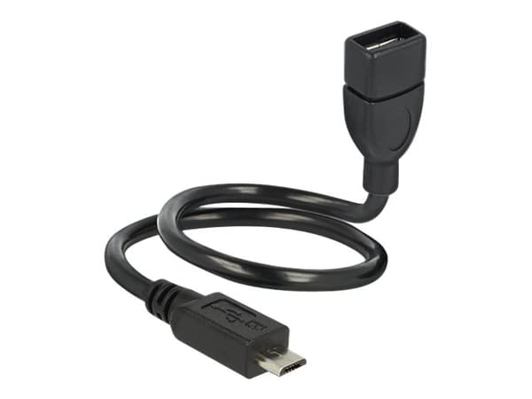 Delock OTG ShapeCable - USB forlængerkabel - USB (hun) til Micro-USB Type B (han) - USB 2.0 OTG - 35 cm - lajittelu