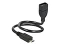 Pikkukuva 1 / 3: Delock OTG ShapeCable - USB forlængerkabel - USB (hun) til Micro-USB Type B (han) - USB 2.0 OTG - 35 cm - lajittelu