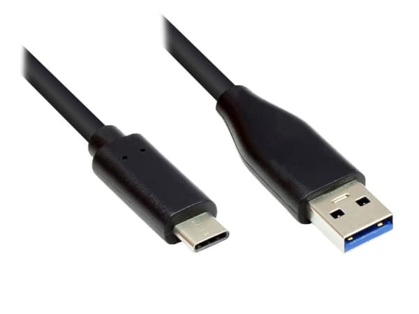 EXSYS EX-K1584-0.5, 0,5 m, USB A, USB C, USB 3.2 Gen 1 (3.1 Gen 1), 5 Gbit/s, Svart
