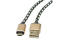 Miniatyrbild 4 av 5: ROLINE 11.02.8820, 1,8 m, USB C, Micro-USB B, USB 2.0, Svart, Guld
