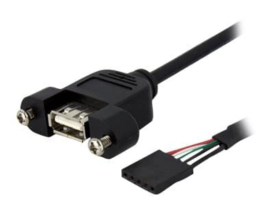 StarTech.com 1 ft Panel Mount USB Cable - USB A to Motherboard Header Cable Adapter F/F - USB 2.0 internal Cable (USBPNLAFHD1) - Intern-til-ekstern U
