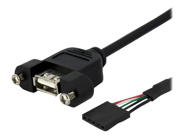 StarTech.com 1 ft Panel Mount USB Cable - USB A to Motherboard Header Cable Adapter F/F - USB 2.0 internal Cable (USBPNLAFHD1) - Intern-til-ekstern U