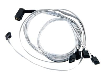 Microchip Adaptec - SAS-sisäkaapeli - md-sivukaistat - SAS 6Gbit/s - 4-kaistainen - SATA (naaras) - 4 x Mini SAS HD (SFF-8643) (uros) - 80 cm - kulma