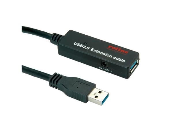 ROLINE 12.04.1071, 15 m, USB A, USB A, USB 3.2 Gen 1 (3.1 Gen 1), 5 Gbit/s, Svart