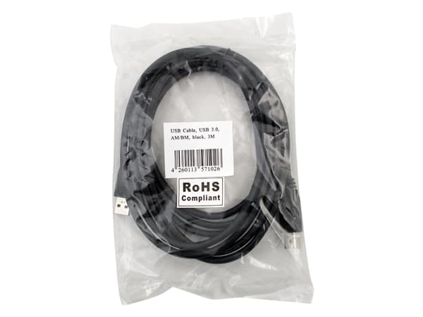 LogiLink 1m USB 3.0, 1 m, USB A, USB B, USB 3.2 Gen 1 (3.1 Gen 1), Hane/Hane, Svart