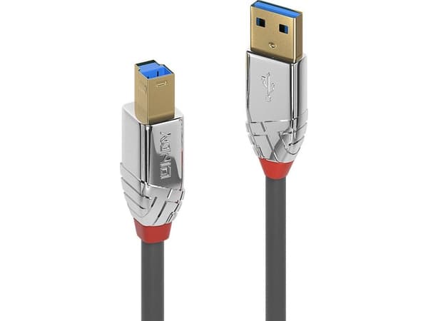 Lindy 36664, 5 m, USB A, USB B, USB 3.2 Gen 1 (3.1 Gen 1), 5 Gbit/s, Grå