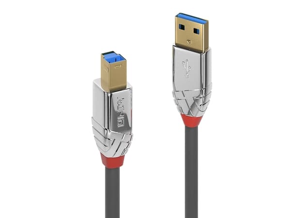 Lindy 36664, 5 m, USB A, USB B, USB 3.2 Gen 1 (3.1 Gen 1), 5 Gbit/s, Grå