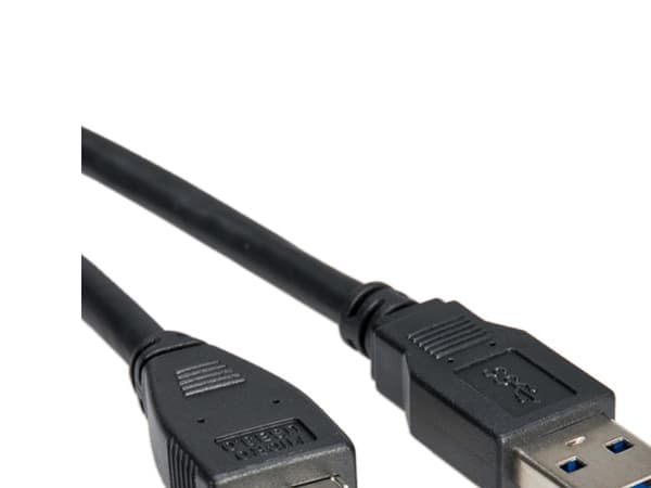 Roline USB-kaapeli USB 3.2 Gen1 (USB 3.0) USB A uros, USB Micro A uros 0,80 m Musta Suojattu 11.02.8872