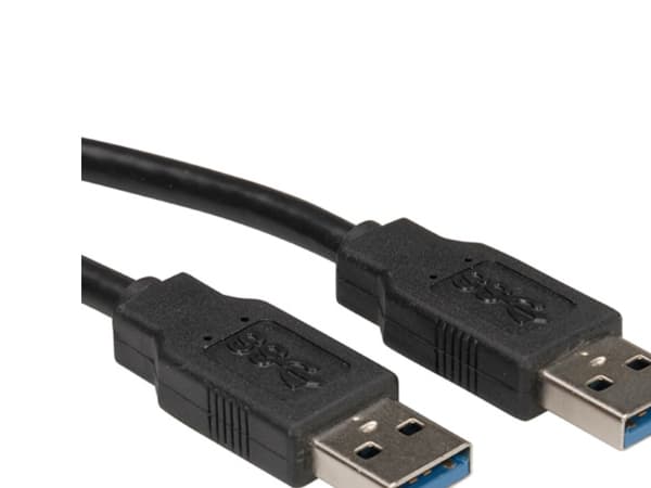 ROLINE 11.02.8971, 3 m, USB A, USB A, USB 3.2 Gen 1 (3.1 Gen 1), Hane/Hane, Svart