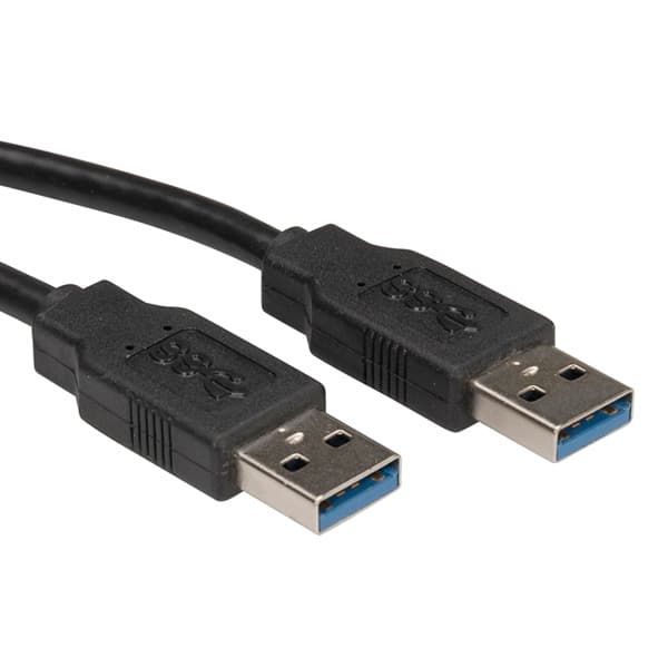 ROLINE 11.02.8971, 3 m, USB A, USB A, USB 3.2 Gen 1 (3.1 Gen 1), Hane/Hane, Svart